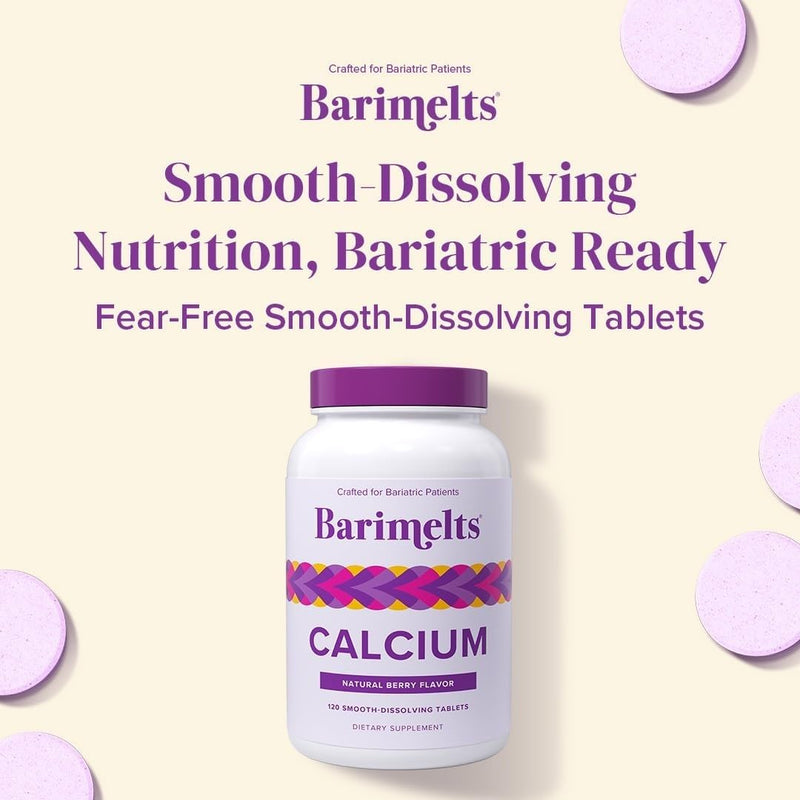 BariMelts Calcium Citrate with Vitamin D3 & Magnesium, 240 Smooth-Dissolving Tablets (2-Month Supply), Bariatric Calcium Supplements for Women, Natural Berry Flavor 120 Count (Pack of 2)