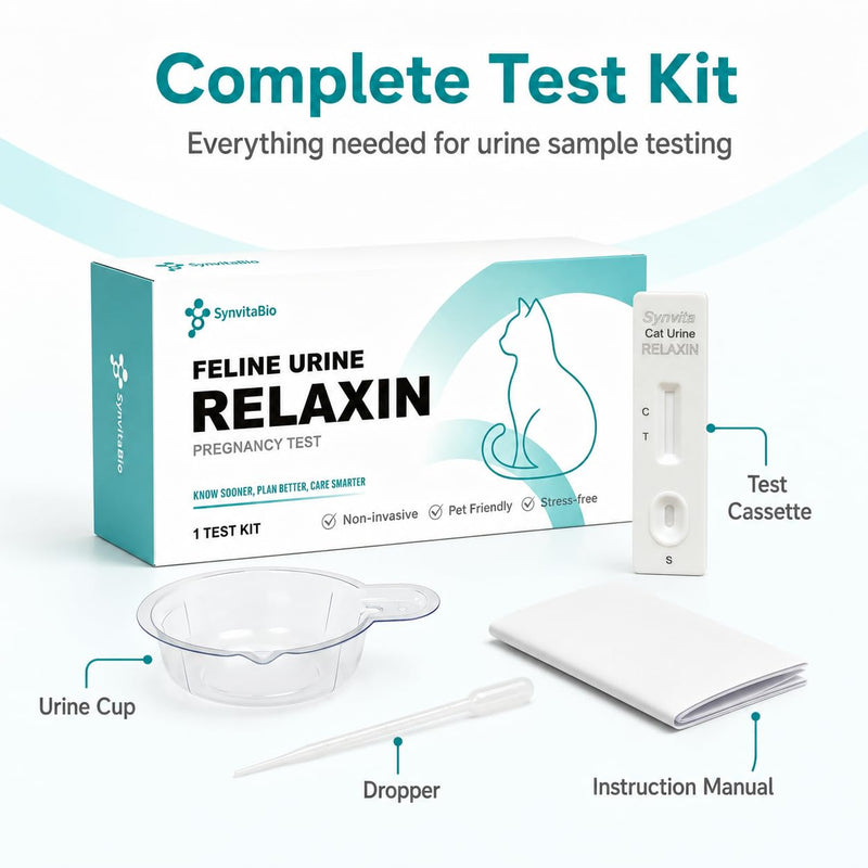 Cat Pregnancy Test Kit at Home, Urine-Based Feline Pregnancy Test, 98.8% Accurate, 10-Minute Results, Painless & Easy to Use (1 PCS)