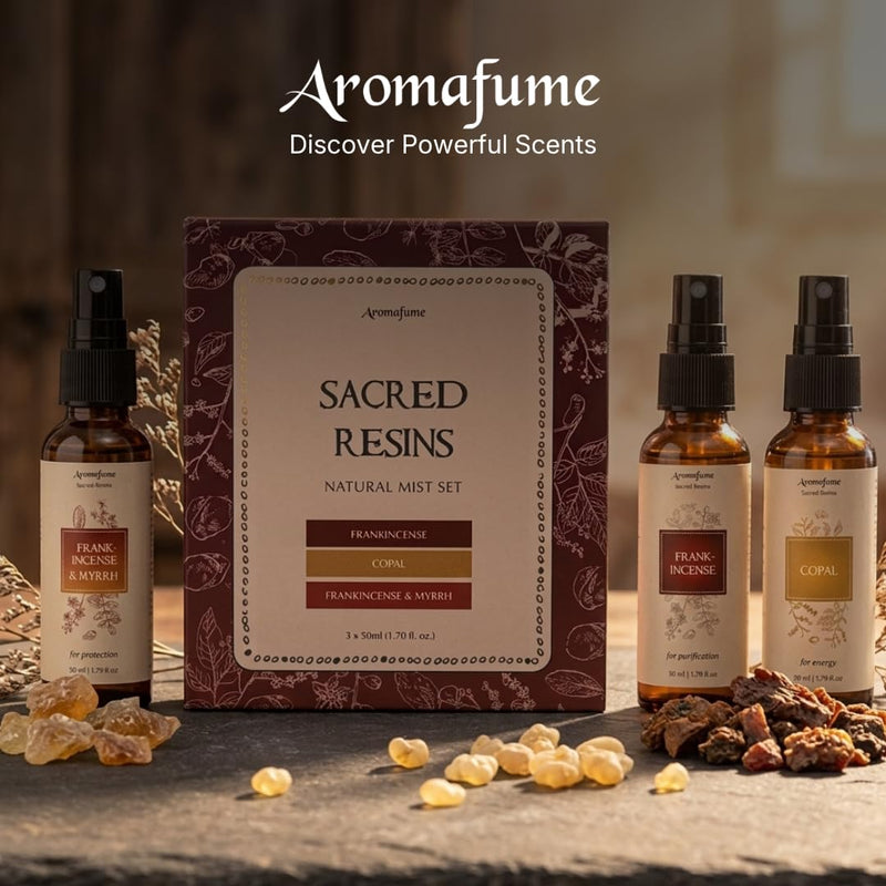 Sacred Air Freshener Spray Gift Set, 3x50ml, Aromafume | Natural & Non-Toxic Air Freshener Sprays for Home, Fabric & Linen Mist | Ideal for Deep Relaxation, Spirituality & Rituals