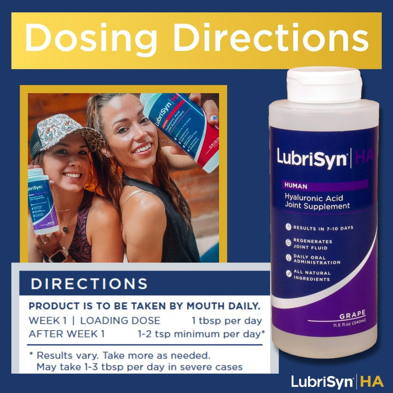 [Australia] - LubriSynHA Joint Supplement, Grape Flavor, 11.5oz ‚Äì All-Natural, High-Molecular Weight Hyaluronic Acid - Joint Support for Women & Men ‚Äì Promotes Healthy Joint Function, Made in USA, 100% Vegan 