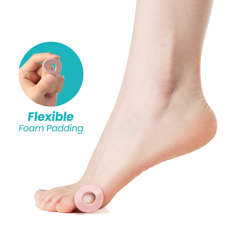 [Australia] - Callus Cushions for Bottom of Foot - Round Foam Padding with Water-Resistant Self-Stick Adhesive - Corn Cushions for Toes and Feet, Reduce Pain, Pressure and Friction from Shoes (Pink, 32 Count) Pink 