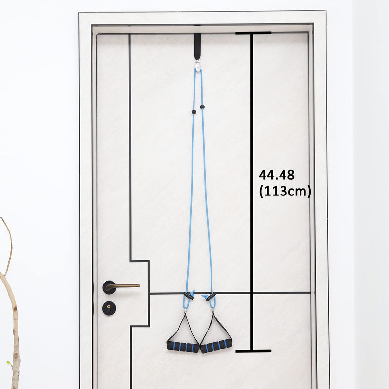 Shoulder Pulley Over The Door Physical Therapy System, Exercise Pulley for Physical Therapy, Alleviate Shoulder Pain and Facilitate Recovery from Surgery（Iron Pulley, Big Door Anchor） Blue