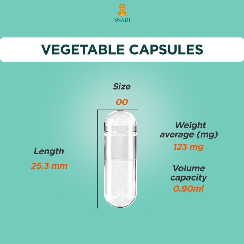 1000 Empty Vegetable Capsules | Size 00 | Transparent | Pharmaceutical Quality | Biodegradable Packaging | Ideal for Vitamins and Supplements | Odorless and Tasteless