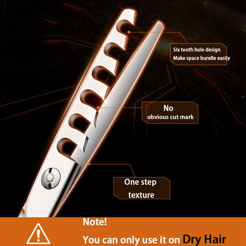 Dream Reach Professional 6 inch Hair Cutting Scissors, Japanese 440C Steel Thinning Shear for Men/Women Cutting for Salon/Barber/Home Chunker 01