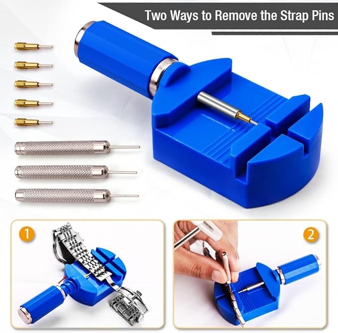 [Australia] - Watch Link Removal Tool Kit, Cridoz Watch Band Tool Chain Link Pin Remover with 12pcs Replacement Pins and 3pcs Pin Punches for Watch Bracelet Sizing, Watch Strap Adjustment and Watch Repair 