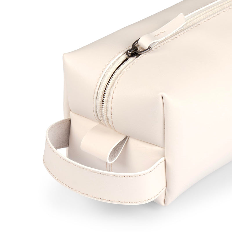 Londo Leather Cosmetic Makeup Pouch & Travel Watch Box. High Quality Stylish Durable Protective Storage Organizer for Toiletries & Versatile Accessories (White) White