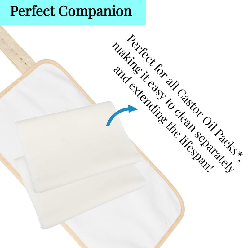 [Australia] - 2 Pcs Organic Cotton Flannel for Castor Oil Pack Wrap, Reusable Castor Oil Compress for Liver Detox, Castor Oil Pads for Abdomen, Joints & Other Areas 