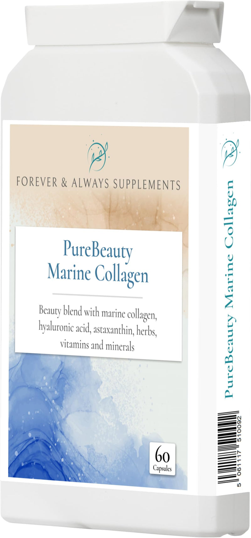 PureBeauty Marine Collagen, Capsules, with Hyaluronic Acid, Biotin, Vitamin C, E, B3 & Minerals, for Hair, Skin, Nails, Bones, Joints, Oxidative Stress, Forever & Always Supplements