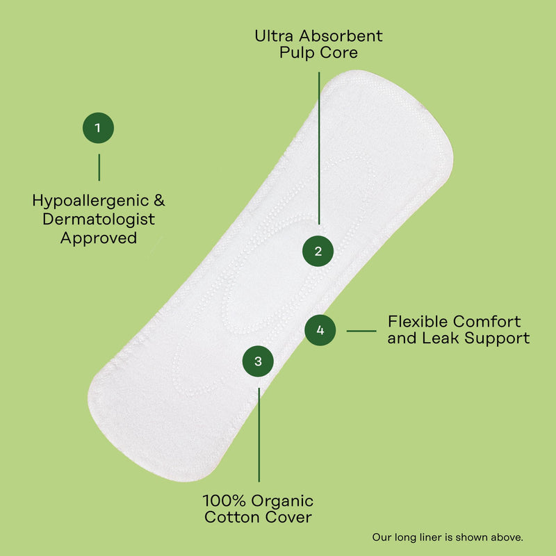 [Australia] - The Honey Pot Company - Herbal Panty Liners for Women - Long Panty Liners - Infused w/Essential Oils for Cooling Effect & Organic Cotton Cover - Feminine Care - FSA & HSA Eligible - 30 ct Long Liners 