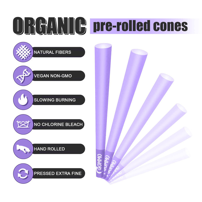 [Australia] - Pre Rolled Cones | King Size | 50 Pack | Natural Purple Rolling Papers with Tips & Golden Packing Spoon Included 50.0 