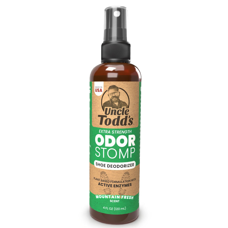 [Australia] - Uncle Todd's Shoe Deodorizer Spray - Proven & Powerful Enzyme Formula Spray for Shoe Odor Elimination in All Footwear (Mountain Fresh) Mountain Fresh 4 Fl Oz (Pack of 1) 