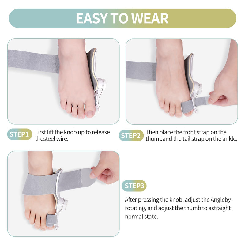 [Australia] - Bunion Corrector for Women & Men ：2-in-1 Adjustable Big Toe Relief Bunion Splints Hammer Toe Straightener，Comfortable, Effective Double Correction，1 set 1 set 
