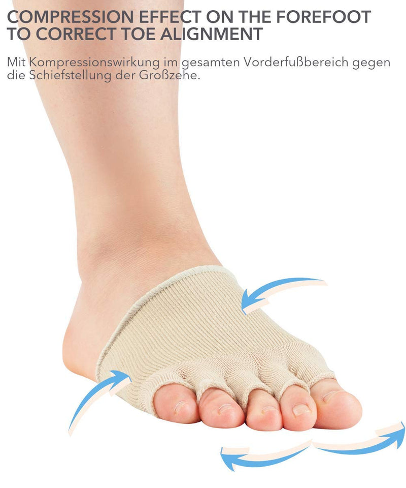 [Australia] - Knitido Dr. Foot Hallux-Valgus toes, booties to support bunions, open toes 35-40 beige (007) 