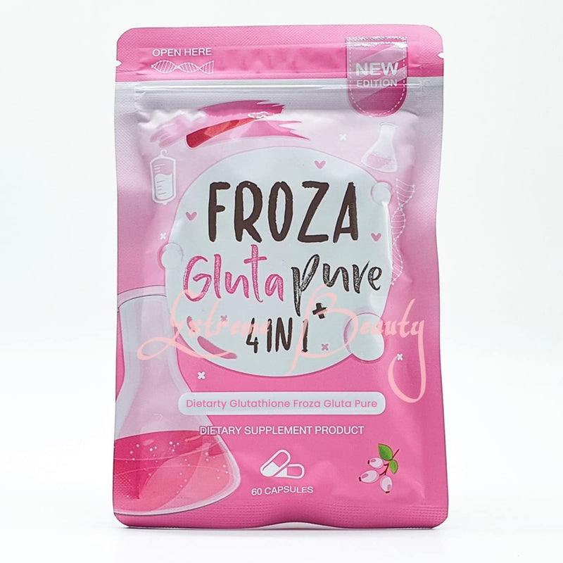 Froza Gluta Pure Natural & Organic Glutathione Coenzyme Q10 Vitamin C & Alphalipoic Acid Straberry Extract Flavoured Capsules - 60 Capsules