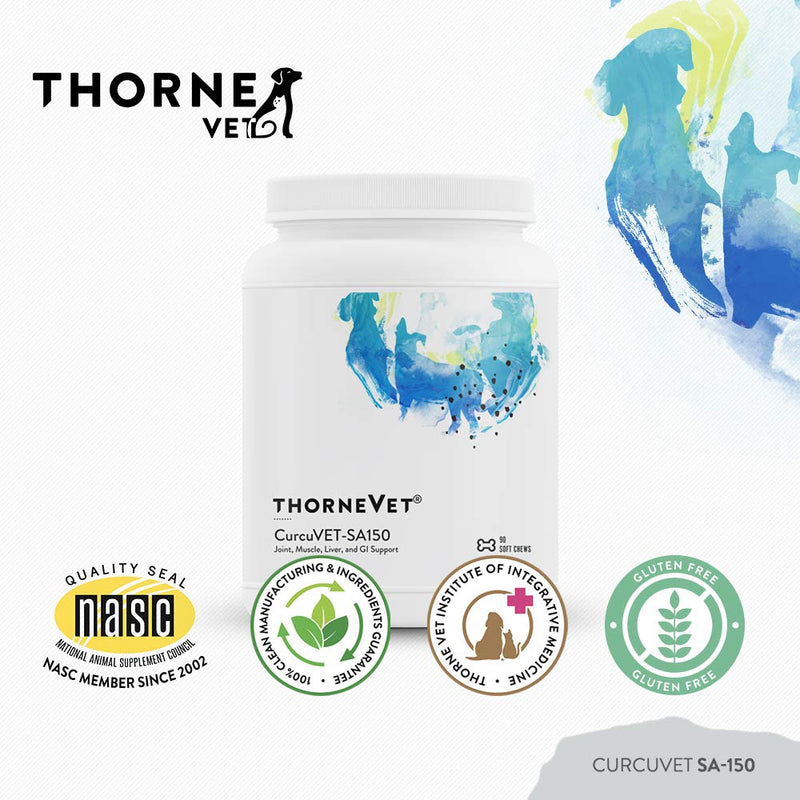 ThorneVET CurcuVET-SA150 – Joint, Muscle, Liver & GI Support for Medium & Large Dogs, 90 Soft Chews - PawsPlanet Australia