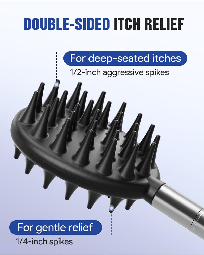 [Australia] - Gelibo Telescoping Back Scratcher with 5Pcs Detachable Heads,Birthday Christmas White Elephant Gifts for Adults Stocking Stuffers for Men, Mens Gifts, Extendable Back Massager Tool with Beautiful Box Black 