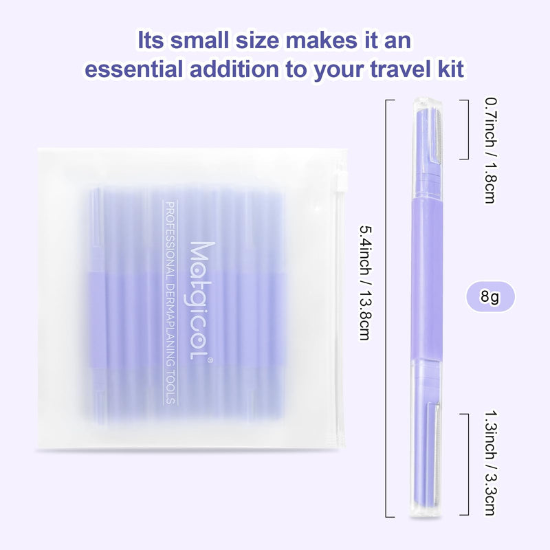 Dermaplane Razor for Women Face & Eyebrow - Dermaplaning Tool for Peach Fuzz Facial Hair Removal,High Precision Blade for Smooth Skin (Purple, 12 Count) Purple 1 Count (Pack of 12)