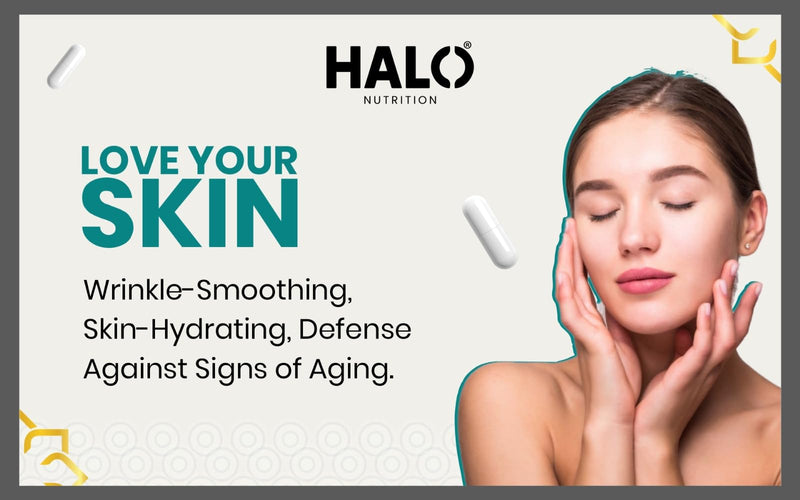 Hyaluronic Acid Supplement 600mg (500-700 KDA) - 120 Vegan Triple Strength Hyaluronic Acid Capsules - 4 Month Supply - Natural Skin, Hair & Joint Supplement for Women & Men- Halo Nutrition