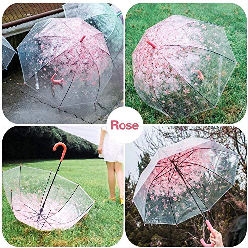 Cherry Blossoms Umbrella Cute Transparent Bubble Umbrella Clear