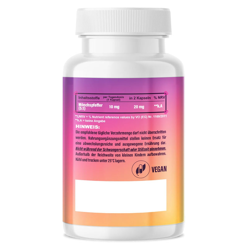 [Australia] - Pure Passion® Monk's Pepper for Ladies - dietary supplement for women - high-dose monk's pepper, with 10 mg Agnus Castus 5:1 - ideal for daily needs - 60 capsules, Made in Germany 