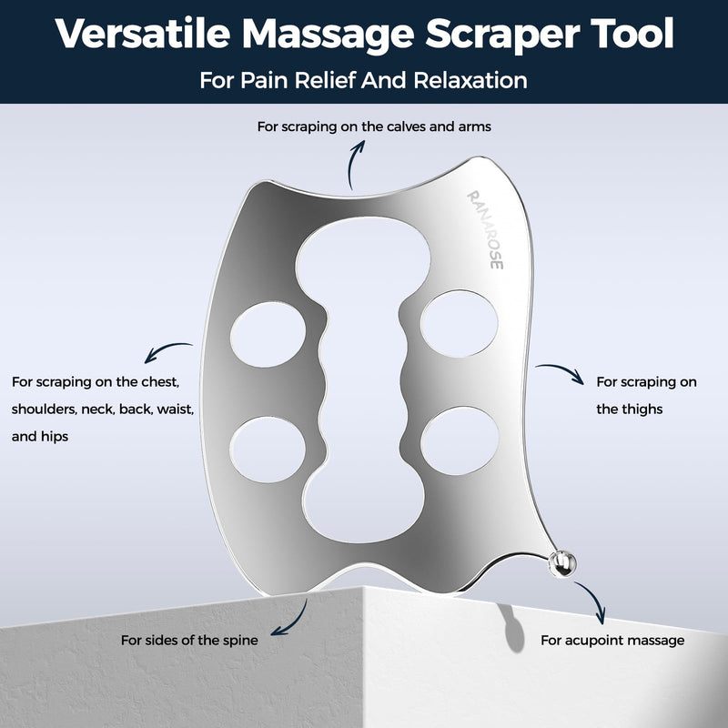 [Australia] - 3 Pack Stainless Steel Guasha Tool, Muscle Scraper Tools for Full-Body Massage, Muscle Relief, Physical Therapy & Myofascial Release L3 