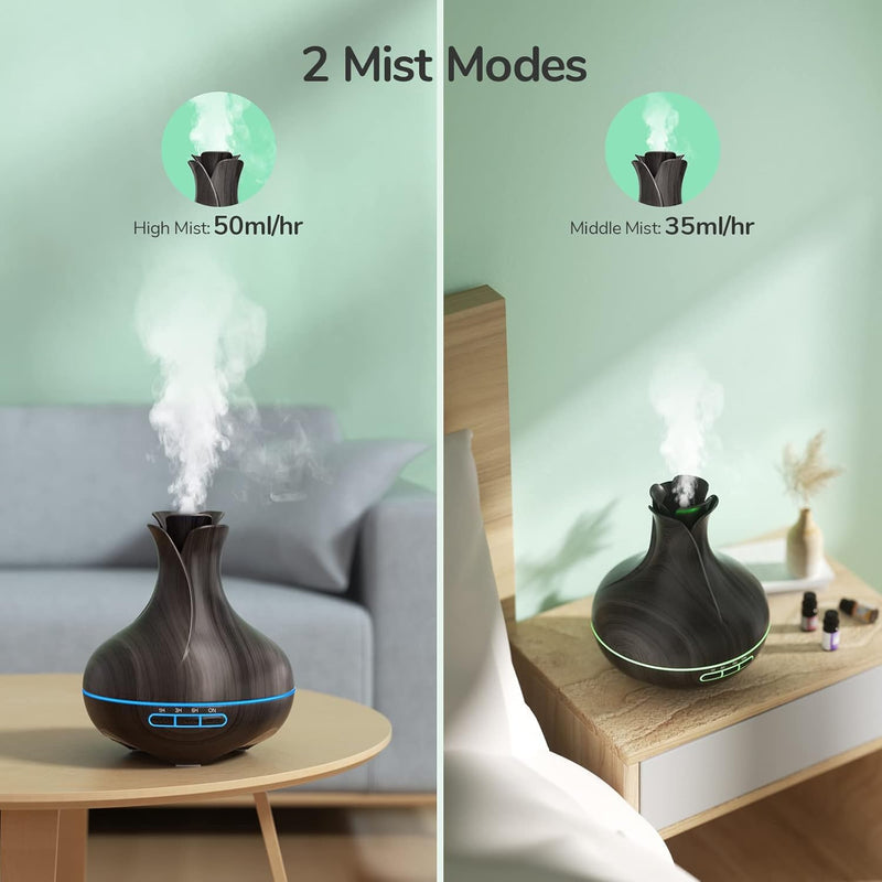 [Australia] - Aroma Diffuser, 600 ML with 8 Essential Oils, Humidifier Bedroom, Humidifier with Remote Control, 4 Timers, Automatic Waterless Shut-off for Large Rooms Blue Black 