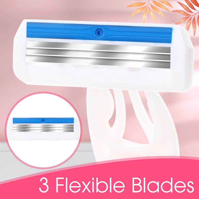 [Australia] - 24 Pcs Sensitive Women's Disposable Razors Bulk 3 Blade Sensitive Skin Disposable Razors for Women Individually Packaged Travel Size Toiletries Ideal for Hotel Travel Donate Daily Use 24 