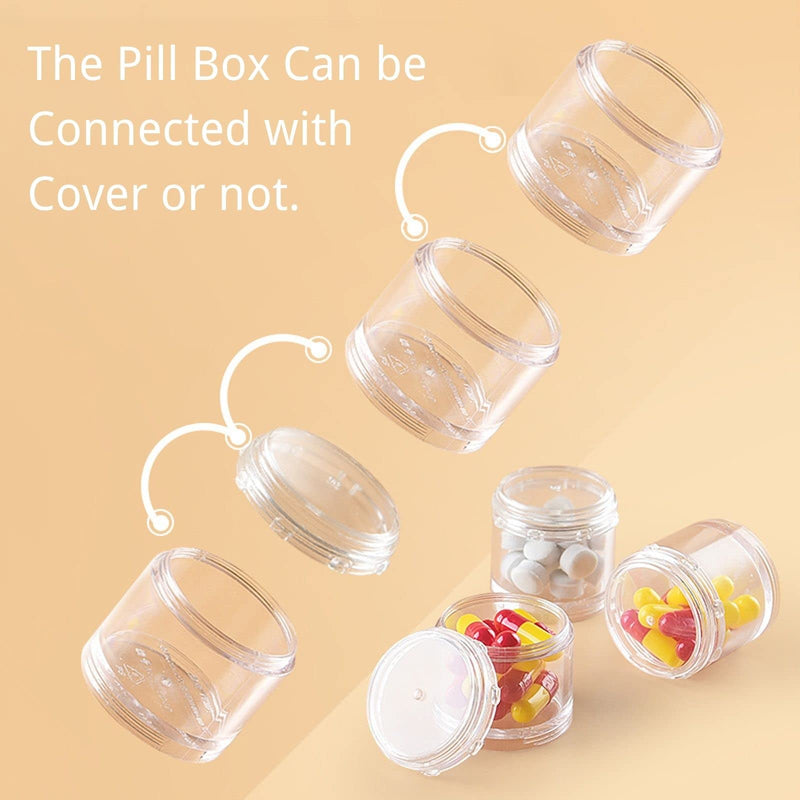 Stackable Pill Organizer, 7-Days Travel Pill Case, Pill Box for Pocket, Portable Medicine Vitamin Container Holder Blue S