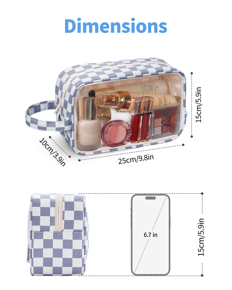Narwey 6 Set Compression Packing Cubes with Clear Makeup Bag