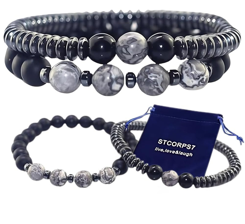 [Australia] - Gifts for Women, Gifts for Women, Magnetic Bracelet Arthritis Energy Healthy Jewelry Therapy for Sleep, Hematite Bracelet, Crystal Jewelry Bring Luck, Prosperity and Happiness 