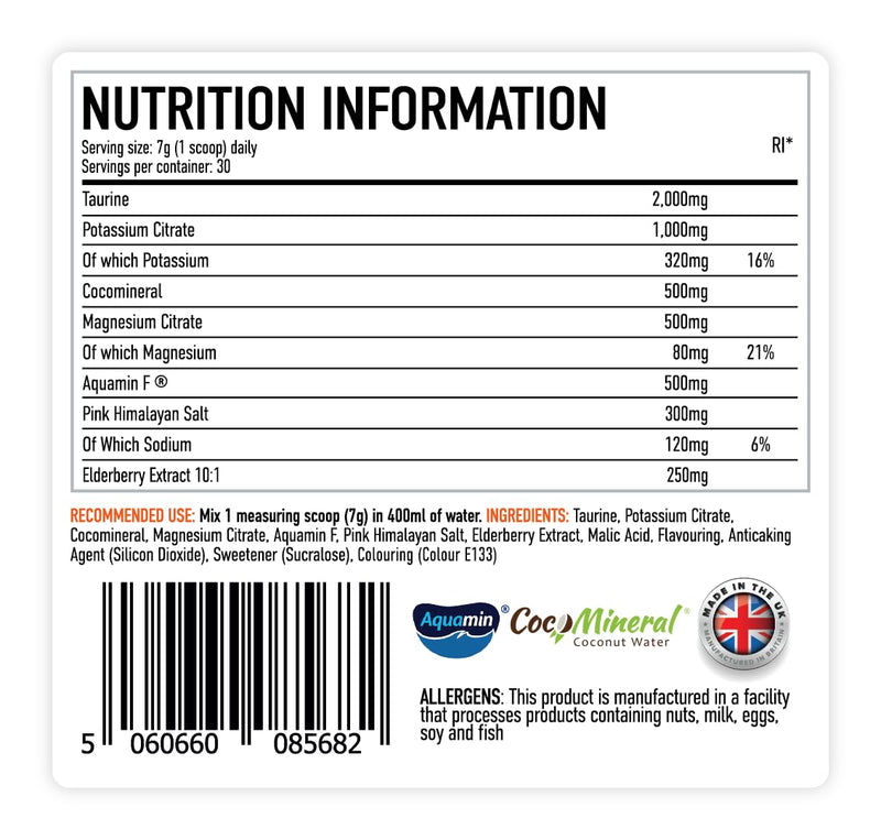 Per4m Hydrate Electrolyte Mix Powder | 500mg Cocomineral to Replenish Essential Electrolytes | Muscle Function, Cardiovascular Health, Neurological Support | 210g (Raspberry Cherry) Raspberry Cherry