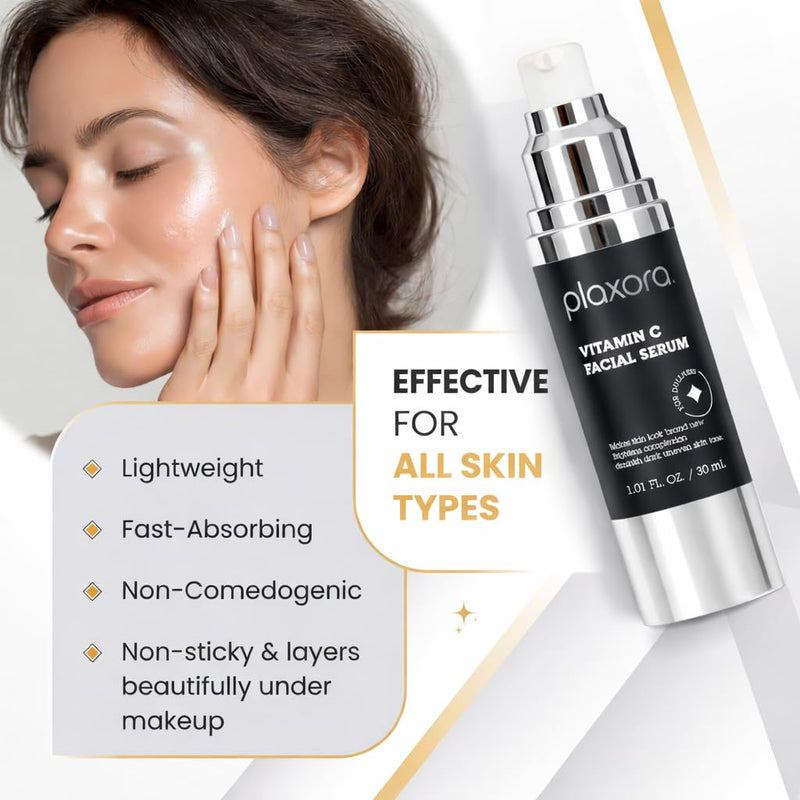 Vitamin C Brightening Serum – Anti Aging Face Serum with 15% 3-O-Ethyl Ascorbic Acid + 2% Arbutin + Peptide Complex & HA, 30 mL / 1.01 fl oz