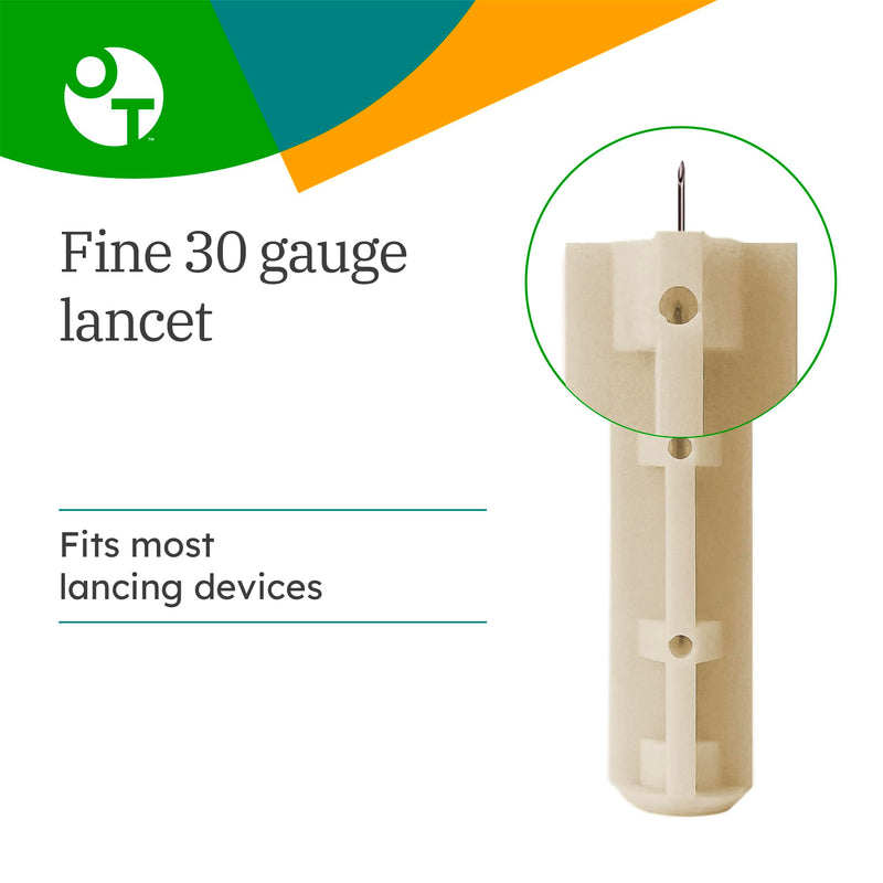 [Australia] - OneTouch Ultra Soft 2 Lancets | Fine 30G Lancets for Blood Testing | Compatible with Most Lancing Devices | Diabetic Lancets for Blood Glucose Monitor Kit, 1 Box (100 Lancets) 