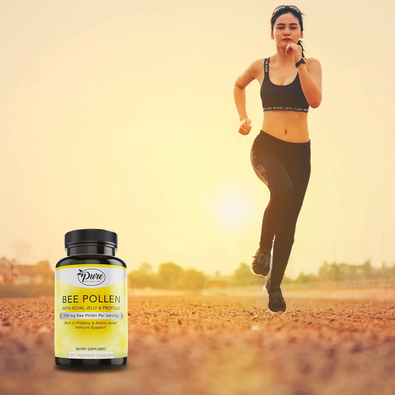 [Australia] - Pure By Nature Bee Pollen Supplement with Propolis & Royal Jelly for Immune Support, Antioxidant Properties, 120 Non-GMO Vegetarian Capsules 