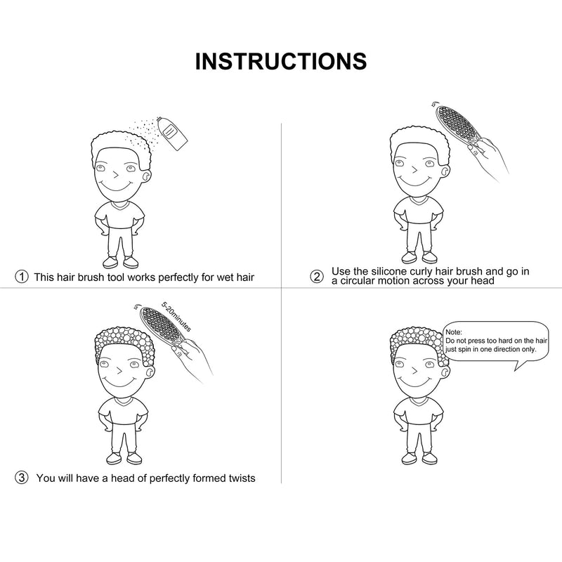 KOUPA Silicone Curly Hair Brush with Pick Comb, One Piece Twist Curl Comb for Afro Curls, Washable Hair Tool for Men Women, Grey Gray