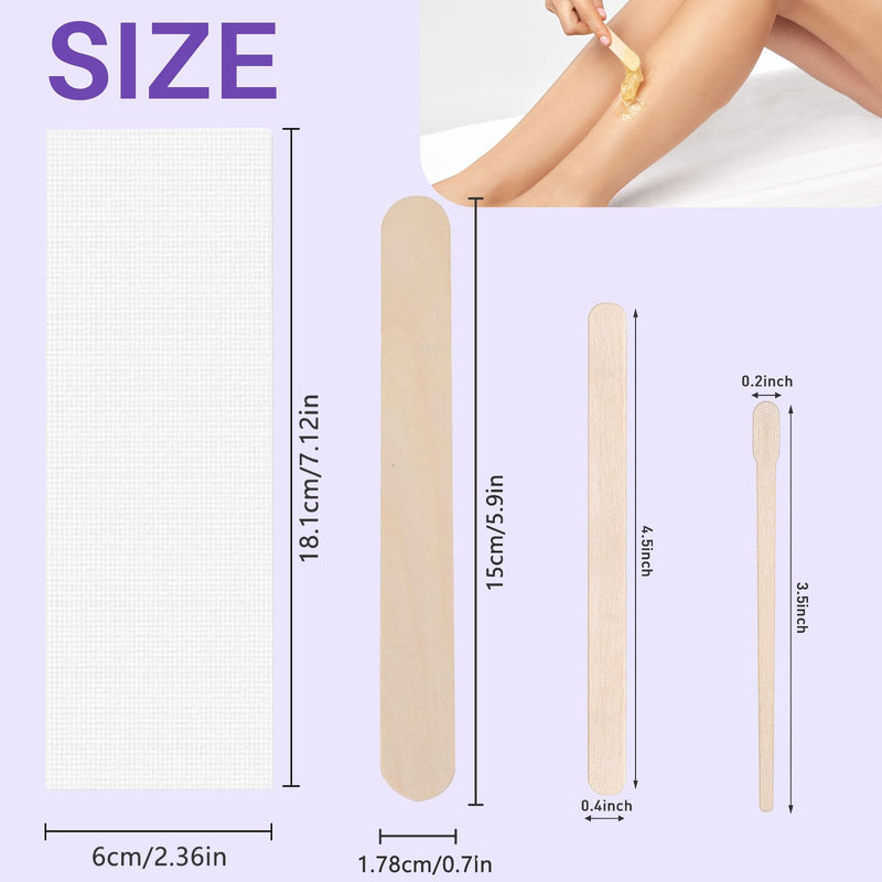 [Australia] - BLITZWAX 120pcs Wooden Waxing Sticks Kit for Hard Wax Hair Removal, Eyebrow Large and Small Applicators for Face, Body, and Lip, with 30 Wax Papers and Oils, Ideal for Women’s At-Home Waxing Orange 