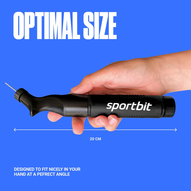 [Australia] - SPORTBIT Ball Pump with 5 Needles - Push & Pull Inflating System - Great for All Exercise Balls - Volleyball Pump, Basketball Inflator, Football & Soccer Ball Air Pump - Goes with Needles Set Black 