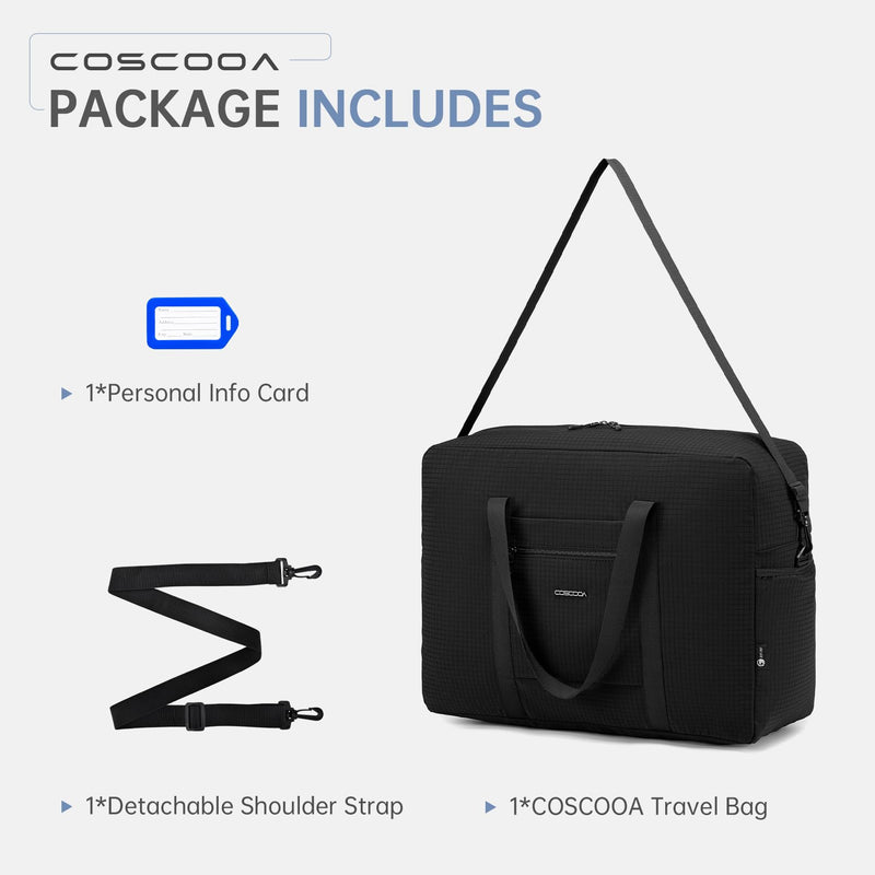 Carry On Luggage 22x14x9 Airline Approved,Lightweight Duffle Bag for Travel, Waterproof Weekender Overnight Bags for Traveling Airplane for Women and Men 40L 22x14x9 inches