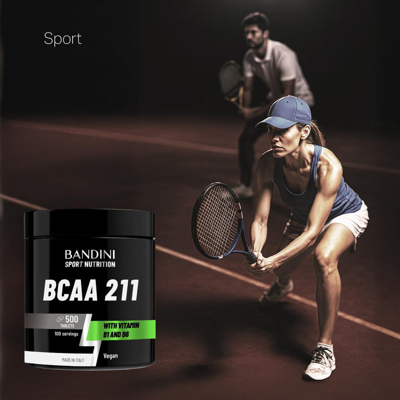 Bandini® BCAA 2:1:1 3000mg per Serving | 500 Vegan Tablets BCAAs (not Capsules or Powder) Pre Workout Branched Chain Amino Acids + Vitamin B6, B1, L-Leucine, L-Isoleucine, L-Valine | BCAA 211 Energy 500 count (Pack of 1)
