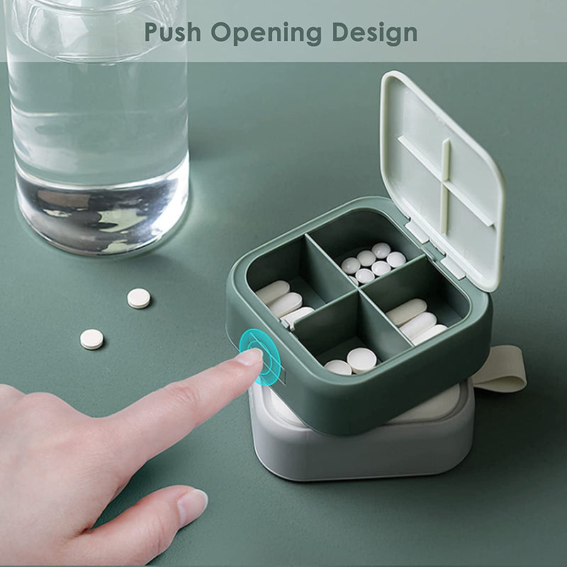 [Australia] - Small Pill Case, Cute Pill Box - Acedada Travel Daily Pill Organizer, Portable Pretty Pill Container for Purse Pocket, Compact Medicine Holder for Vitamins, Fish Oils, Supplements, Green 