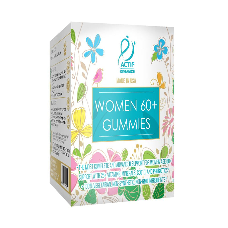 ACTIF Women Age 60+ Gummies with 25+ Advanced Factors and Probiotics - Non GMO, Made in USA, 90 Count