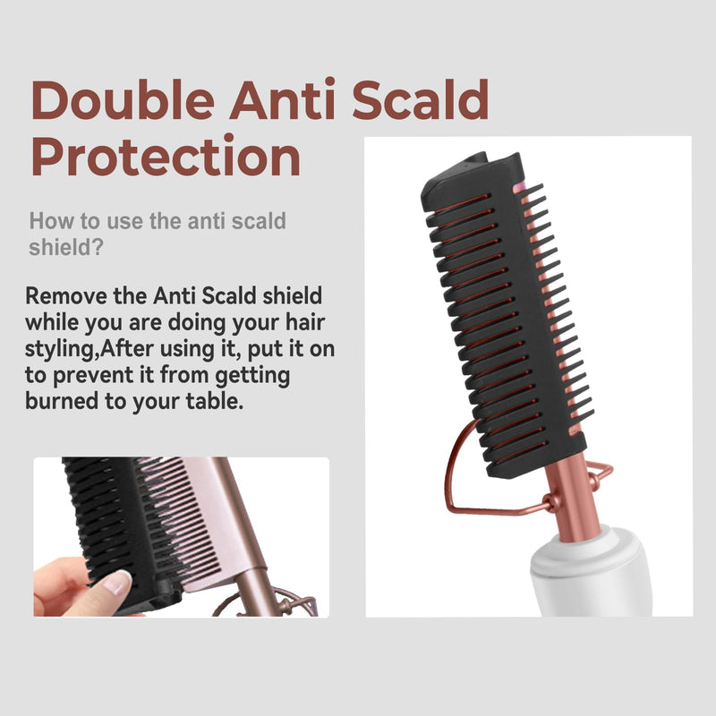 Hot Comb,Electric Hot Comb for Wigs Human Hair with 12 Temp Settings,110-240V Straightening Comb for Black Hair,Heating Up to 450°F Pressing Combs White