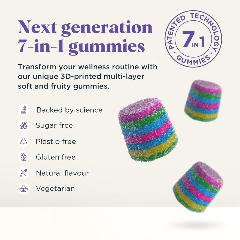 UPSA x Nourished 7-in-1 Immunity Gummies for Adults - Vegan Multivitamin Gummy with Vitamin C, D, E, Zinc, Iron, Selenium - Immune System Booster, Vitamins for Men & Women - 30 Vitamin Gummies
