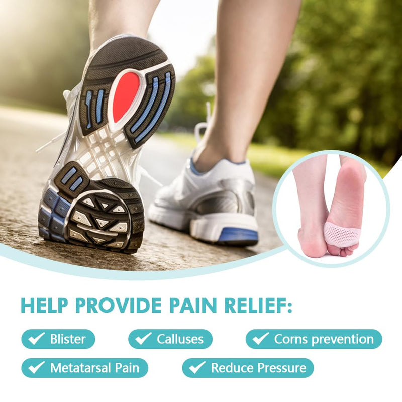 [Australia] - Hilph Silicone Bunion Pads Forefoot Pads Metatarsal Pads, Breathable Foot Pads, Gel Forefoot for Metatarsalgia, Bladder Relief, Atrophy Pain, Pack of 6 