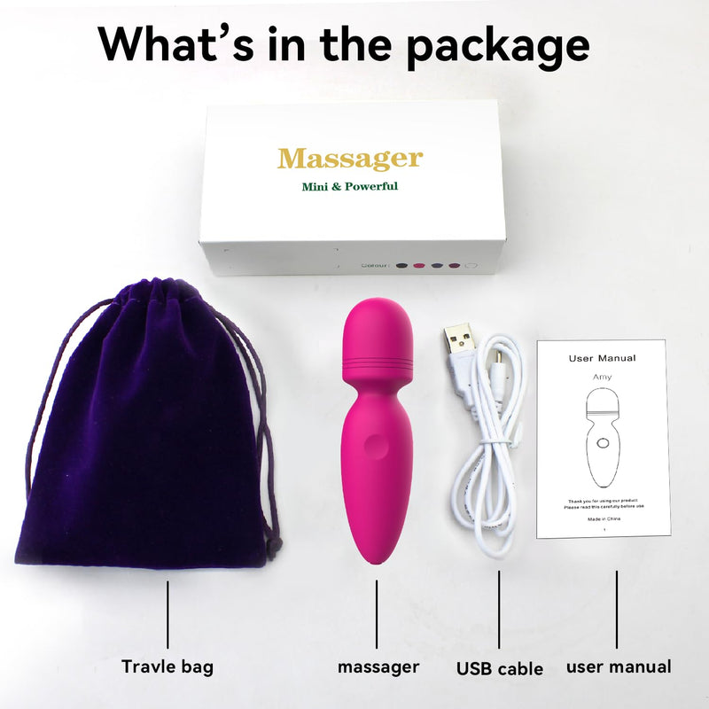 [Australia] - Mini Massager Tools,Gifts for Women Small Cordless Handheld Massager with 10 Vibration Modes, Personal Handheld Massager for Neck Shoulder Back BodyÔºàRose RedÔºâ 
