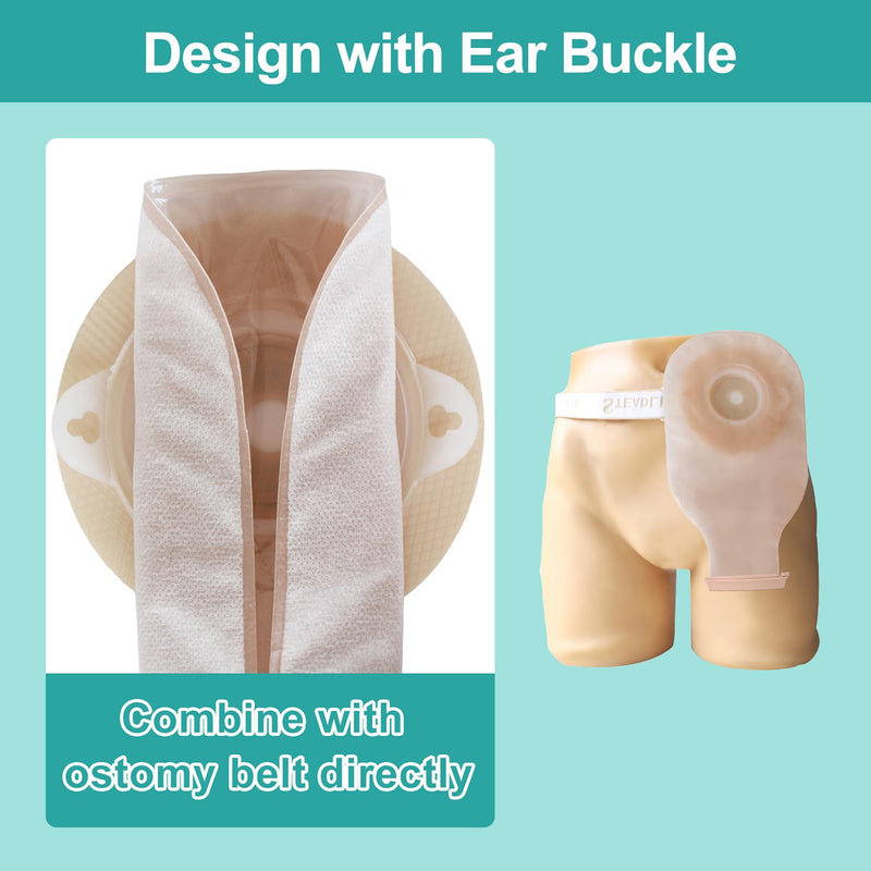 [Australia] - 10 PCS Colostomy Bags, One Piece Convex Ostomy Bag Ostomy Supplies,15mm-45mm Cut-to-Fit Drainable Pouches for Stoma Care 