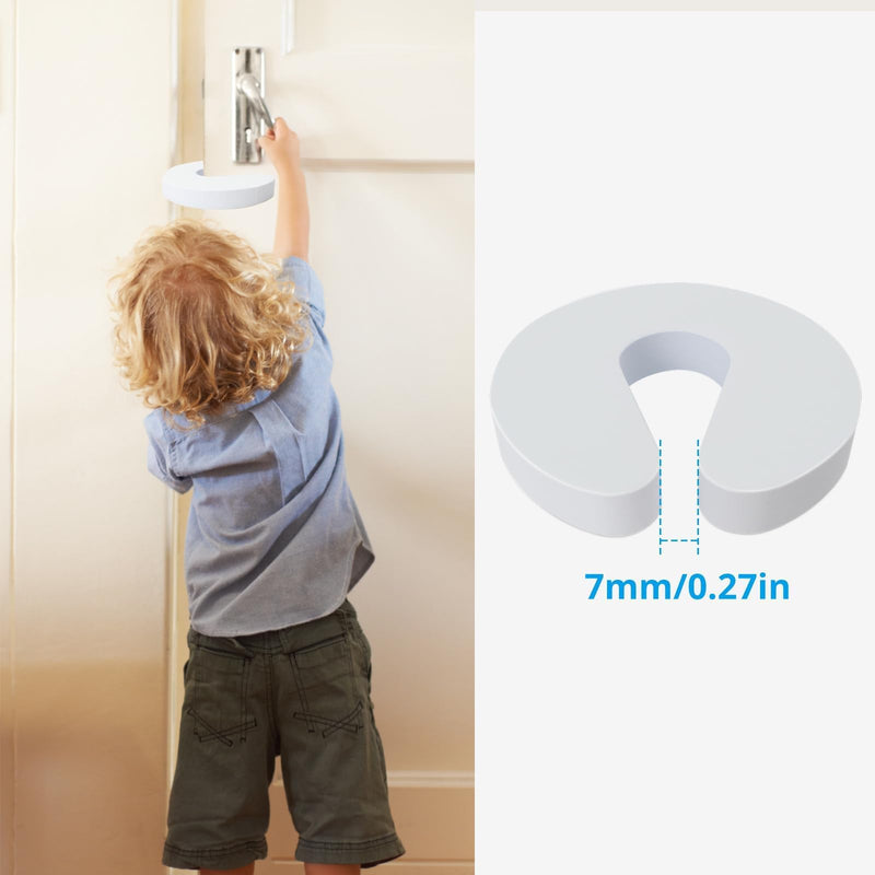 [Australia] - Door Pinch Guard and Door Slam Stopper 4pcs. Use Safety Door Guard Made of Soft Foam to Keep Door Open. Serves As a Door Protector for Kids White 