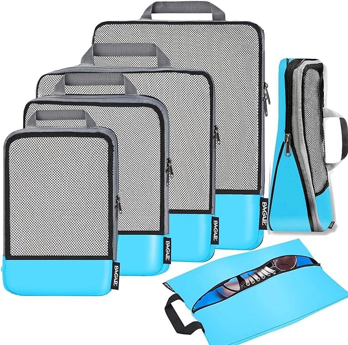 BAGAIL 6 Set Compression Packing Cubes and Digital Luggage Scale