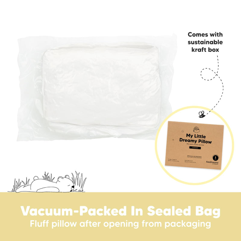 [Australia] - KeaBabies Toddler Pillow - Soft Organic Cotton Toddler Pillows for Sleeping - 13X18 Small Pillow for Kids - Kids Pillows for Sleeping - Kids Pillow for Travel, School, Nap, Age 2 to 5 (Soft White) Soft White 1-Pack, Standard 