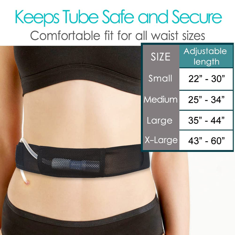 [Australia] - Breathable Peritoneal Dialysis Belt Mesh PD Catheter Holder Feeding Tube Supplies Peg Tube J Tube Accessories for Stomach Women Men Black X-Large (Pack of 1) 